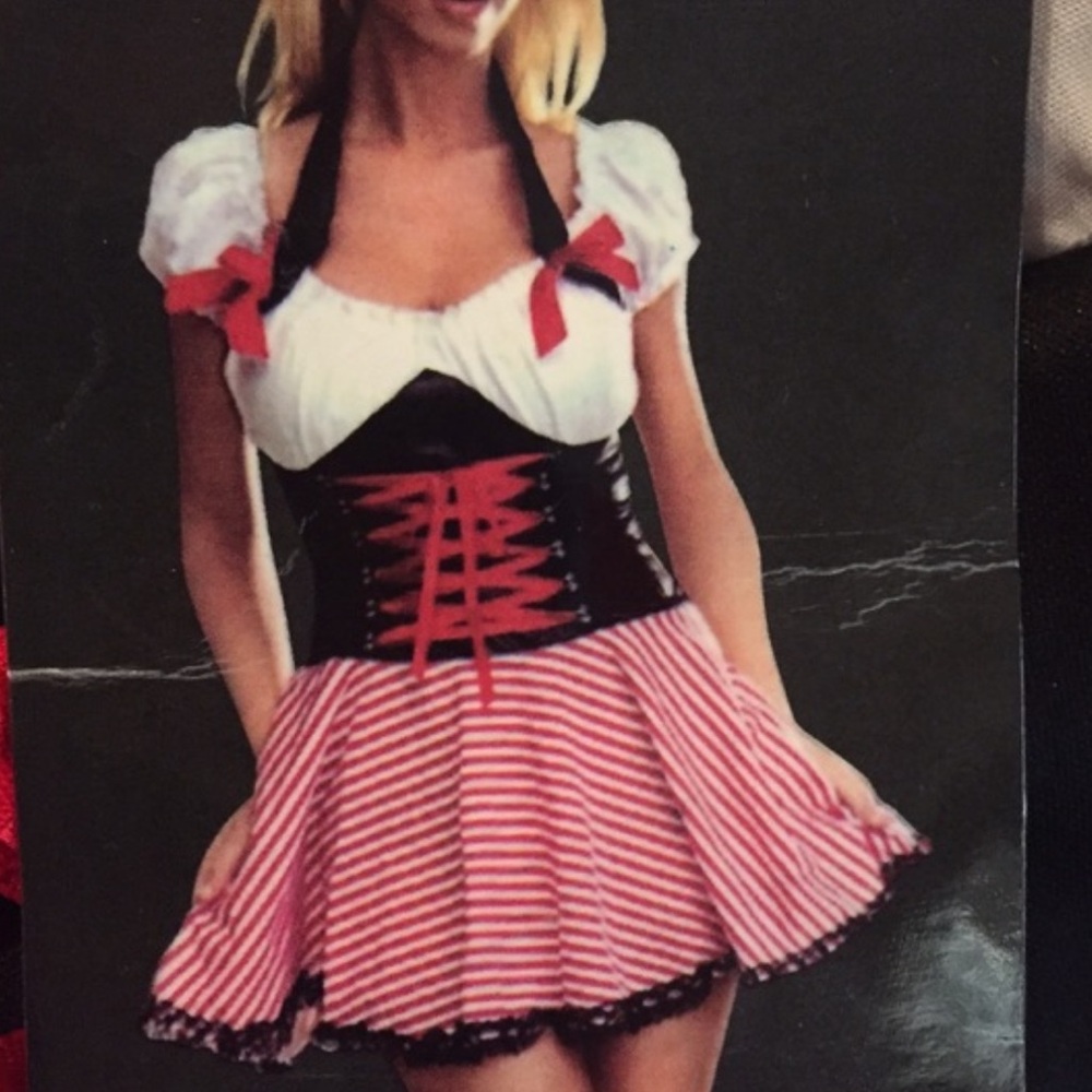 Lady Princess So Sexy  Pirate Costume - Red, Black, and White small